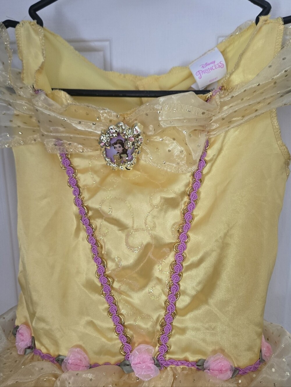 Princess Belle Costume Dress Girls Size 5/6 Yellow Beauty & the Beast Halloween